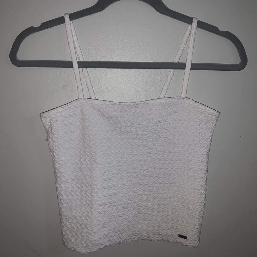 Super cute Hollister white textured tank top size xs